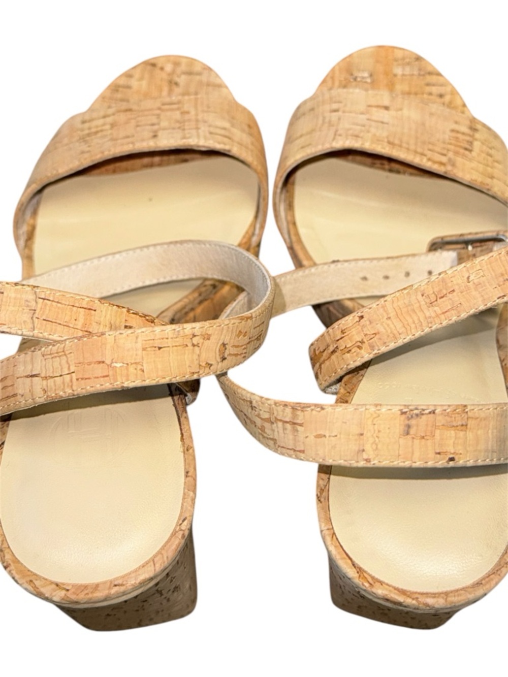 HOUSE OF HARLOW 1960 Mika Platform Heel in Natural Cork Leather Sole Sz 9.5 - Picture 8 of 17